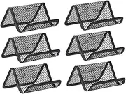 BCOATH 6pcs Black Iron Mesh Business Card Holder Organizer for Home Office Metal Display Rack for Id Credit Cards
