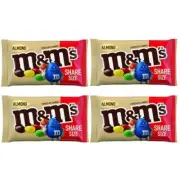 903275 4 x 80G PACKET M&M'S M&MS ALMOND CANDY CHOCOLATE SHARE SIZE