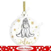 COLLECTIBLE CHRISTMAS BAUBLE: EEYORE BELIEVE 9 cm