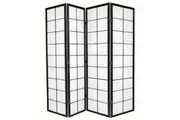 Zen Room Divider Screen Black 4 Panel