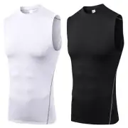 Men Compression Sport Vest Tight Tank Base Layer Sleeveless T-Shirt Top Singlet