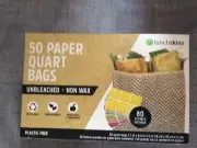Lunchskins Recyclable Sealable Paper Write-on Bags 50 ct Chevron 60 Stickers.G69