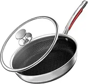 Stainless Steel Pan Non-Stick Household Frying Pan -Sided Honeycomb Steak Pan