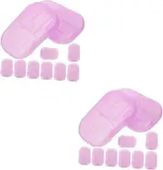 HOLIDYOYO 2sets Travel Essential Compact Soap Sheets Hand Washing Soap Slices for Outdoor Camping Business Trips Portable Convenient 20boxes*2