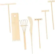 Totority 1 Set Sand Table Bamboo Rake Set Desk Decorations Desktop Accessories Office Desk Decor Desktop Miniature Rakes Zen Micro Rakes Meditation Small Rakes Table Micro Rakes Wooden