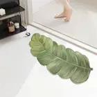 Leaf Shaped Entrance Doormat Creative Leaf Bath Mat Diatom Mud Mat Living Room