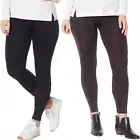 HUE 2Pc Fleece Lined Leggings Black Chocolate M/L NEW (13)