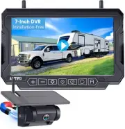 Magnetic Solar Wireless Backup Camera: 7" Portable 1 Min Easy Install No Dela...