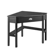 Costway Corner Computer Desk Wooden Workstation Black