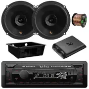 Infinity Bluetooth FM Radio Receiver, 2x 6.5" 150W Speaker w/Wire, Amp, Dash Kit