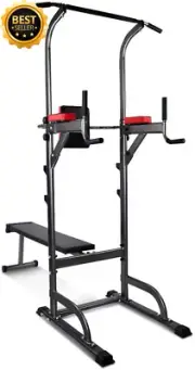 Adjustable Weight Bench & Pull Up Bar Rack, 8-in-1 Fitness Equipment for Home