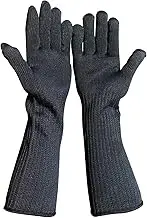HIKOAN Cut Resistant High Performance Level 5 Protection with Long Forearm Stainless Steel Wire Mesh Cut Resistant Safty Working for Welding Gardening Kitchen