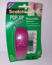 Scotch 3M Pop-Up Tape Dispenser + 75 Pre-Cut Tape Strips Wall Mounting Strips