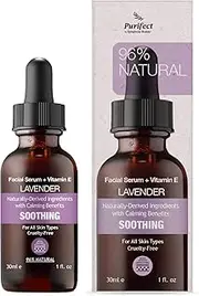 Purifect Soothing Lavender Facial Serum with Vitamin E Oil, Anti Redness Face Serum, Lavender Extract Naturally Cleanses and Calms Skin, Hyrdates Skin for Radiant Complexion 30ml