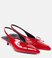 [Jacquemus] Jacquemus Low Cubisto leather slingback pumps AU 8 red