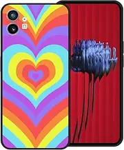[zaztify] Compatible with Nothing Phone 1/One, Colorful Heart Tunnel Center Love Swirl Cute Pattern Shockproof Protective Anti-Slip Soft Phone Case Cover Shell