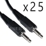 25 Pack - 10ft - 3.5mm Mono Male Audio Cable Cord TS Mini Plug Mic Microphone