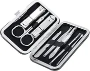 Stainless Steel Nail Scissors Cutter Set Fingernail Toenail for Home and Travel Portable (Black)