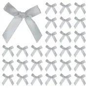 50-Pack Mini Craft Ribbon Bow 1.6x1.6 Inch for Craft DIY[Gray]