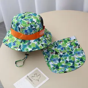【寶貝家】兒童漁夫帽（一般 適合頭圍46-50cm）(夏天防曬帽 遮陽帽 帶披肩 兒童帽子)