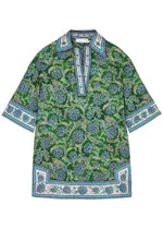 Zimmermann Junie Printed Linen Tunic Dress - Green - 2 (UK 12 / M) 2 (UK 12 / M)