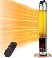 38" Space Heater 1500W w/ Thermostat, Large Room, Electric Fireplace, 500sq ft