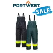 SALE! Portwest Huski Hi-Vis Contrast Freezer Wind Resistant Bib and Brace K8046
