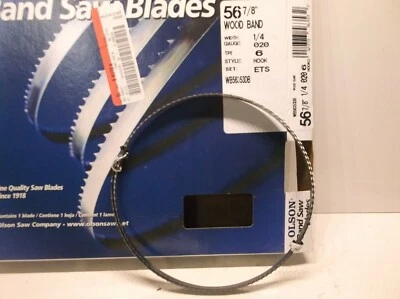 WB56353 Olson 56 7/8" Wood Band Saw Blade 1/4" X .020 6 TPI