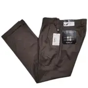 Lauren Ralph Lauren Taupe Micro-Twill Pleated Dress Pants Mens 35 x 32 Ultraflex