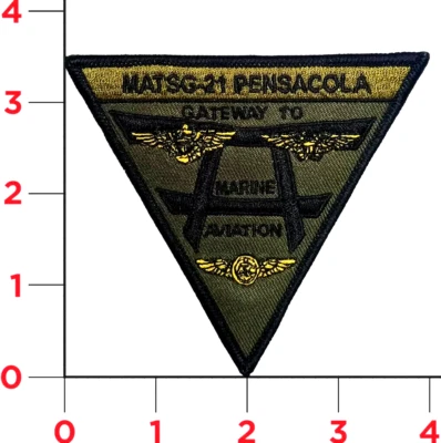 MARINE CORPS MATSG-21 PENSACOLA EMBROIDERED GREEN OD HOOK & LOOP PATCH