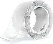 Double Sided Nano Tape 50.8mm*10m*1mm Strong Mounting Tape Heavy Duty Gel Tape Clear Traceless Washable Removable No Residue for Home Office Store Deco Card Poster Photo Wall (SN233)