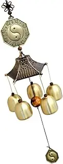 Kisangel 5-Bell Metal Chime Bell Hanging Pendant Home Wind Chime Praying Decoration Classic Style