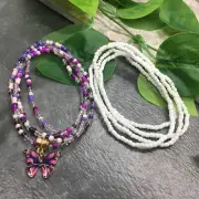 2 PC Handmade Plus Waist Beads Jewelry African Boho Bracelet Anklet Set New 6813