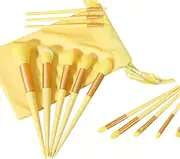 [CTFRQC] Makeup Brush Set 13 Pcs Premium Synthetic Foundation Powder Concealers Eye shadows Blush Makeup Brushes (Yellow)