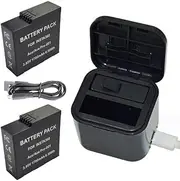 Coyktonty Battery Charger for Insta360 Ace Pro/Insta360 Ace,Quick Charger with USB-C Charging Cable Simultaneous Charging of 2 Batteries (Charger+2 Battery)