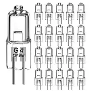 G4 Bi-pin Base Halogen Bulb 12V 10W 20W G4 Halogen Light Bulb for Under Cabinet Puck Light Chandeliers Accent Lights Track Lighting 20pcs