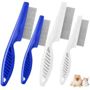 4 Pack Dog Grooming Comb, Pet Flea Lice Combs, Stainless Steel Pet Combs with...
