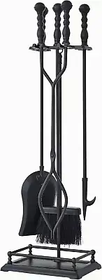 Fireplace Tools Set, 5-Pieces Indoor Outdoor Sturdy Fire Place Poker Sets with R