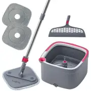 True Clean Mop and Bucket System, Includes Square Spin Mop, Dual Compartment ...