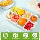 Divided Snack Box with Lid 8 Compartment Divided Serving Tray with Handle DeHap
