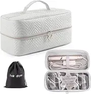 [ELCUPA] Hair Tools Travel Case with Black Hair Dryer Bag, Large Hair Tools Travel Carrying Case for Shark FlexStyle/SmoothStyle - Hair Air Wrap Dryer Storage Case Flat Curling Iron Travel Organizer