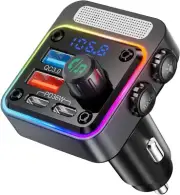 54W Bluetooth 5.3 Car Adapter with 4 Charging Ports Wireless Radio FM Transmiter