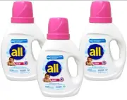 All Liquid Laundry Detergent, Gentle for Baby, 24 Loads, 36 fl oz - 3 Pack