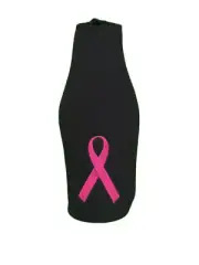 Black & Pink Ribbon Breast Cancer Awareness Bottle Jacket