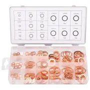 150PCS 15 Sizes Copper Metric Sealing Washers Assortment Set Flat Ring Sump Plug Oil Seal Gasket Sealing Washers Crush W