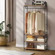 Oikiture Clothes Rack with Storage Shelves Open Wardrobe Garment Rack