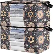 sanluoli 90L 2 Pack Under Bed Shoe Storage Organizer with Reinforced Handles, clear window Blanket Organizers For Closets