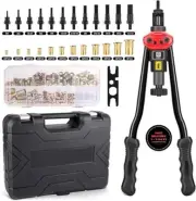 Kit de herramientas para tuercas remachables de 16 pulgadas con 12 mandriles.