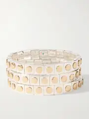 [Roxanne Assoulin] Roxanne Assoulin - Stud Set-of-three Gold And Silver-tone Bracelets - One size One size Silver
