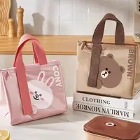 在飛比找蝦皮購物優惠-現貨【LINE FRIENDS】加厚保溫便當袋 布朗熊大 莎